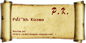 Pákh Kozma névjegykártya